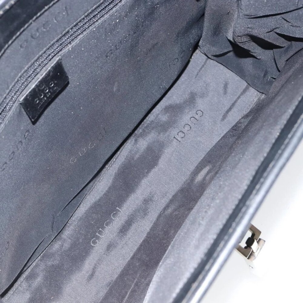 GUCCI Jackie Shoulder Bag Nylon Black Silver - Picture 13 of 16